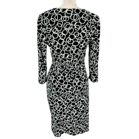 Faith, Love, Passion Black White  Pattern Faux Wrap Dress Size Extra small - Picture 2 of 6